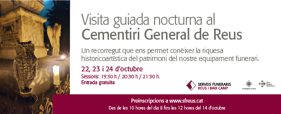 Les visites guiades nocturnes al Cementiri General de Reus tornen el 22, 23 i 24 d’octubre 